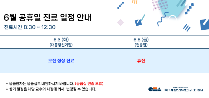 6월 공휴일일정안내